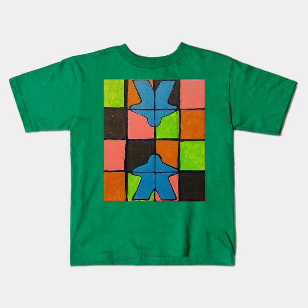 Stained Glass Meep Kids T-Shirt by Zenanigans